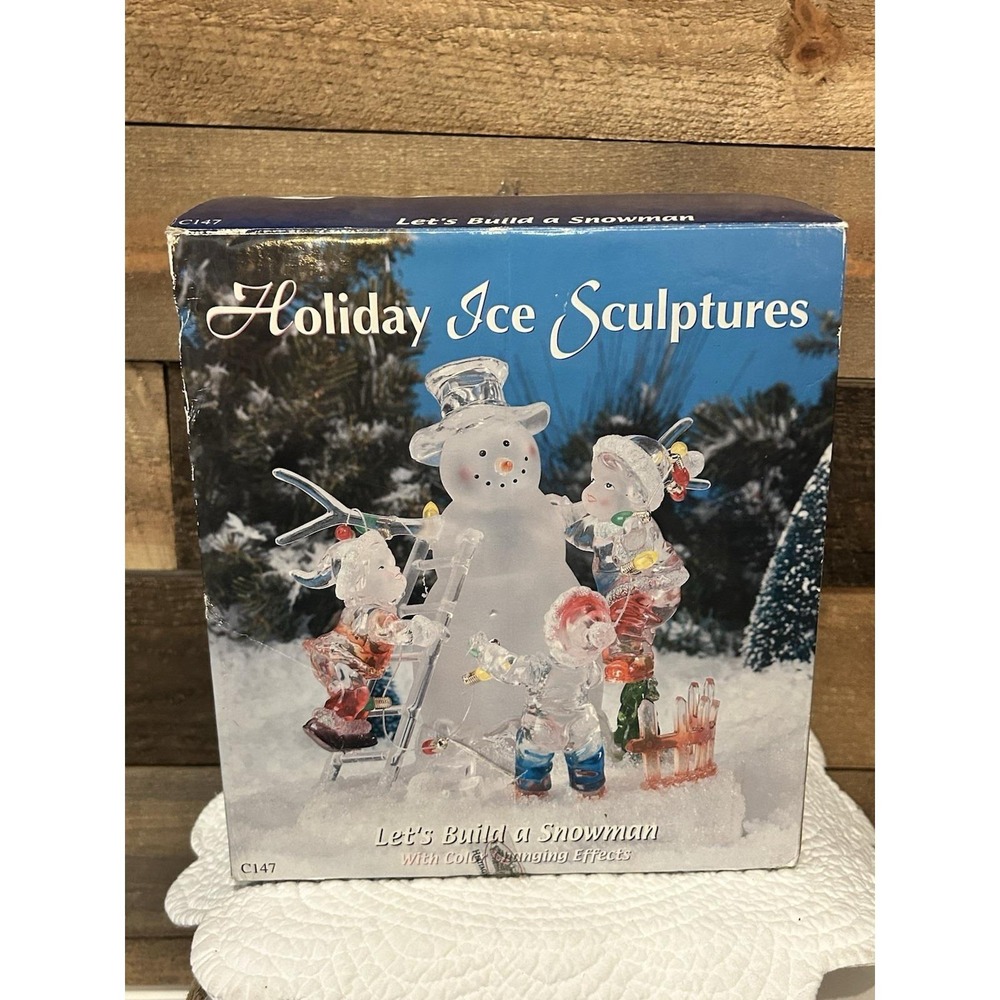 Heritage Mint "Let's Build A Snowman" VTG Lighted Holiday Christmas Sculpture.